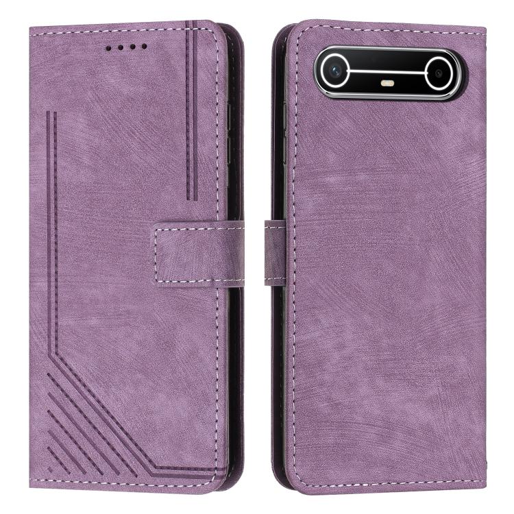 Skin Feel Stripe Pattern Leather Phone Case with Lanyard, For Tecno Spark 50 4G, For Tecno Camon 50 Pro 4G, For Tecno Camon 50 4G, For Tecno Spark Go 3, For Tenco Spark Slim 5G, For Tecno Spark 40C, For Tecno Pova 7 Pro 5G, For Tecno Pova 7 5G         ...