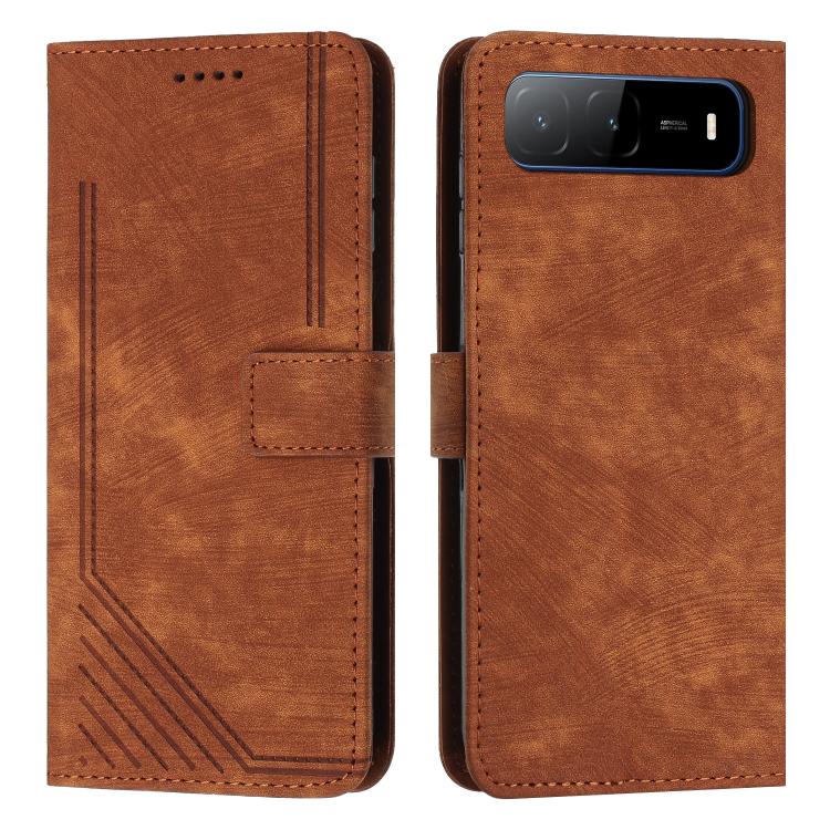 Skin Feel Stripe Pattern Leather Phone Case with Lanyard, For Tecno Camon 40 Pro 5G, For Tecno Spark 30C 5G / Pop 9 5G, For Tecno Camon 30S, For Tecno Spark 30 Pro, For Tecno Spark 30 5G, For Tecno Spark 30 4G, For Tecno Spark Go 5G 2025 Global        ...