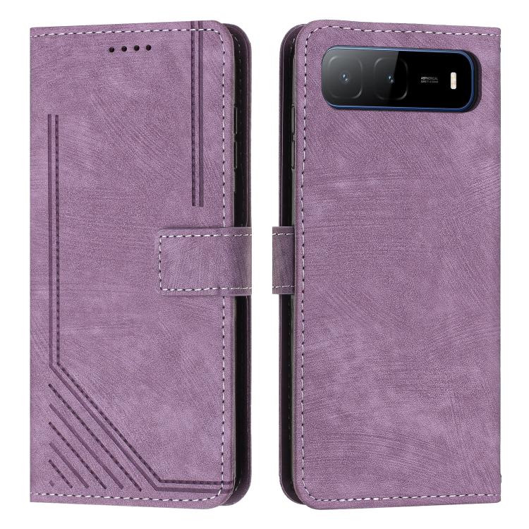 Skin Feel Stripe Pattern Leather Phone Case with Lanyard, For Tecno Camon 40 Pro 5G, For Tecno Spark 30C 5G / Pop 9 5G, For Tecno Camon 30S, For Tecno Spark 30 Pro, For Tecno Spark 30 5G, For Tecno Spark 30 4G, For Tecno Spark Go 5G 2025 Global        ...
