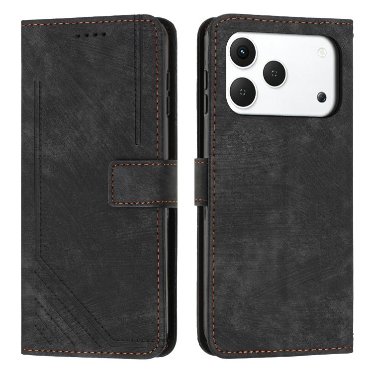 Skin Feel Stripe Pattern Leather Phone Case with Lanyard, For Tecno Spark 50 4G, For Tecno Camon 50 Pro 4G, For Tecno Camon 50 4G, For Tecno Spark Go 3, For Tenco Spark Slim 5G, For Tecno Spark 40C, For Tecno Pova 7 Pro 5G, For Tecno Pova 7 5G         ...