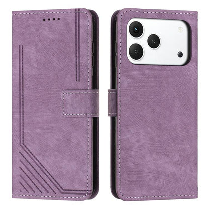 Skin Feel Stripe Pattern Leather Phone Case with Lanyard, For Tecno Spark 50 4G, For Tecno Camon 50 Pro 4G, For Tecno Camon 50 4G, For Tecno Spark Go 3, For Tenco Spark Slim 5G, For Tecno Spark 40C, For Tecno Pova 7 Pro 5G, For Tecno Pova 7 5G         ...