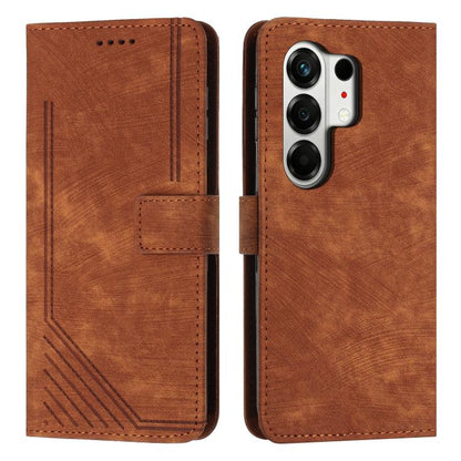 Skin Feel Stripe Pattern Leather Phone Case with Lanyard, For Tecno Spark 50 4G, For Tecno Camon 50 Pro 4G, For Tecno Camon 50 4G, For Tecno Spark Go 3, For Tenco Spark Slim 5G, For Tecno Spark 40C, For Tecno Pova 7 Pro 5G, For Tecno Pova 7 5G         ...