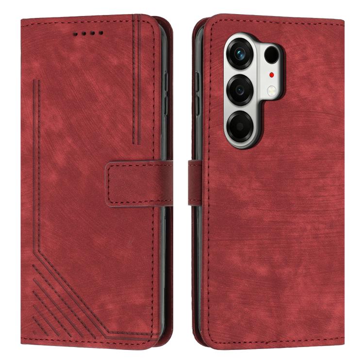 Skin Feel Stripe Pattern Leather Phone Case with Lanyard, For Tecno Spark 50 4G, For Tecno Camon 50 Pro 4G, For Tecno Camon 50 4G, For Tecno Spark Go 3, For Tenco Spark Slim 5G, For Tecno Spark 40C, For Tecno Pova 7 Pro 5G, For Tecno Pova 7 5G         ...