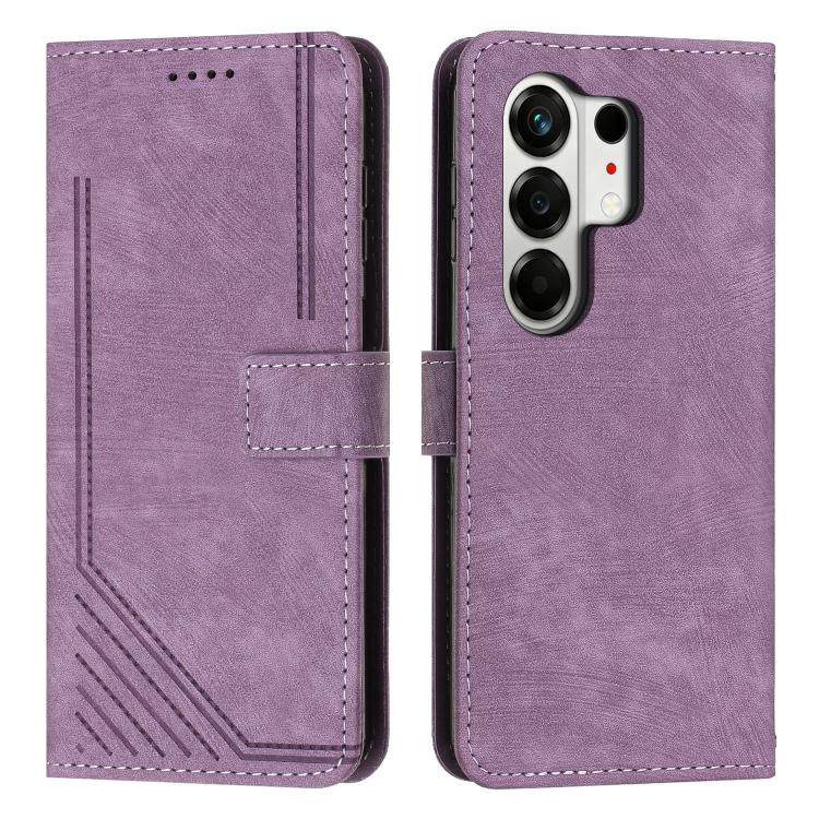 Skin Feel Stripe Pattern Leather Phone Case with Lanyard, For Tecno Spark 50 4G, For Tecno Camon 50 Pro 4G, For Tecno Camon 50 4G, For Tecno Spark Go 3, For Tenco Spark Slim 5G, For Tecno Spark 40C, For Tecno Pova 7 Pro 5G, For Tecno Pova 7 5G         ...