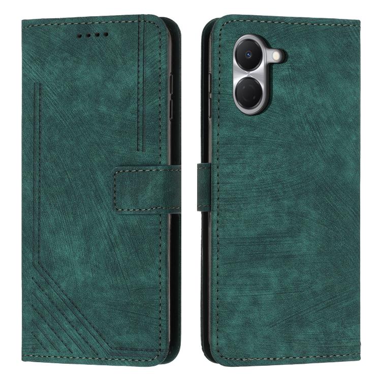 Skin Feel Stripe Pattern Leather Phone Case with Lanyard, For Tecno Spark 50 4G, For Tecno Camon 50 Pro 4G, For Tecno Camon 50 4G, For Tecno Spark Go 3, For Tenco Spark Slim 5G, For Tecno Spark 40C, For Tecno Pova 7 Pro 5G, For Tecno Pova 7 5G         ...