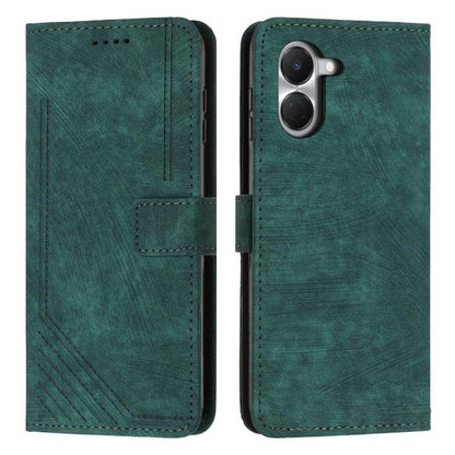 Skin Feel Stripe Pattern Leather Phone Case with Lanyard, For Tecno Spark 50 4G, For Tecno Camon 50 Pro 4G, For Tecno Camon 50 4G, For Tecno Spark Go 3, For Tenco Spark Slim 5G, For Tecno Spark 40C, For Tecno Pova 7 Pro 5G, For Tecno Pova 7 5G         ...