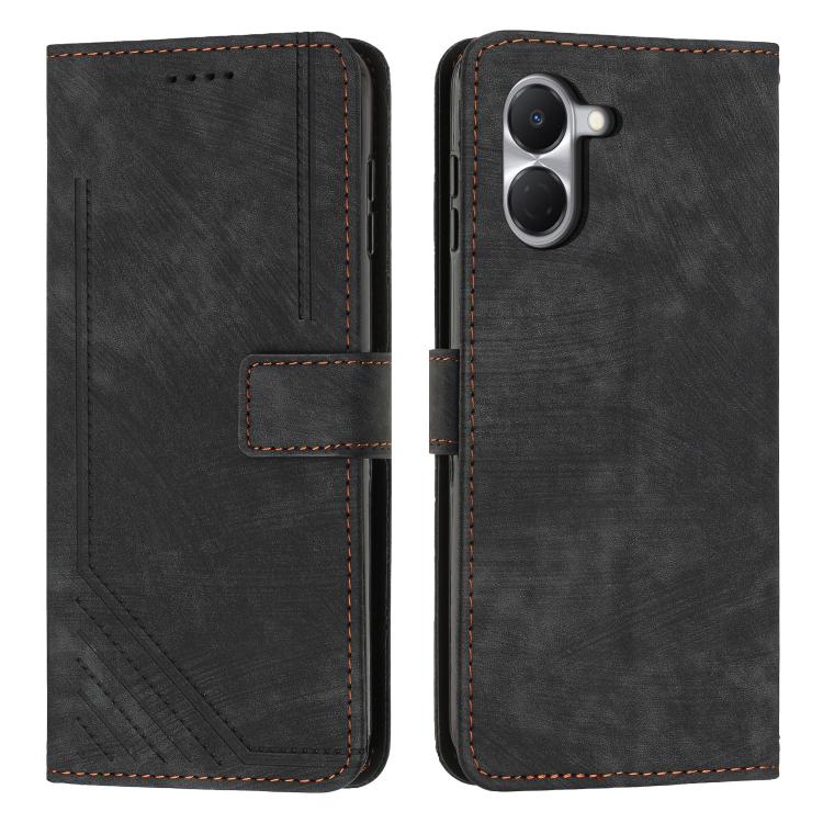 Skin Feel Stripe Pattern Leather Phone Case with Lanyard, For Tecno Spark 50 4G, For Tecno Camon 50 Pro 4G, For Tecno Camon 50 4G, For Tecno Spark Go 3, For Tenco Spark Slim 5G, For Tecno Spark 40C, For Tecno Pova 7 Pro 5G, For Tecno Pova 7 5G         ...