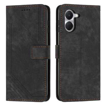 Skin Feel Stripe Pattern Leather Phone Case with Lanyard, For Tecno Spark 50 4G, For Tecno Camon 50 Pro 4G, For Tecno Camon 50 4G, For Tecno Spark Go 3, For Tenco Spark Slim 5G, For Tecno Spark 40C, For Tecno Pova 7 Pro 5G, For Tecno Pova 7 5G         ...