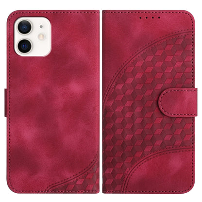 YX0060 Elephant Head Embossed Phone Leather Case with Lanyard
