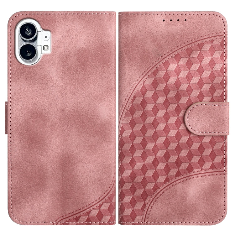 Elephant Head Embossed Phone Leather Case with Lanyard, For Nothing Phone 4a Pro, For Nothing Phone 4a, For Nothing Phone 3a, For Nothing Phone 3a Pro, For Nothing Phone 2a, For Nothing Phone 2, For Nothing Phone 1