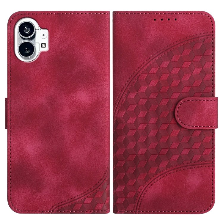 Elephant Head Embossed Phone Leather Case with Lanyard, For Nothing Phone 4a Pro, For Nothing Phone 4a, For Nothing Phone 3a, For Nothing Phone 3a Pro, For Nothing Phone 2a, For Nothing Phone 2, For Nothing Phone 1