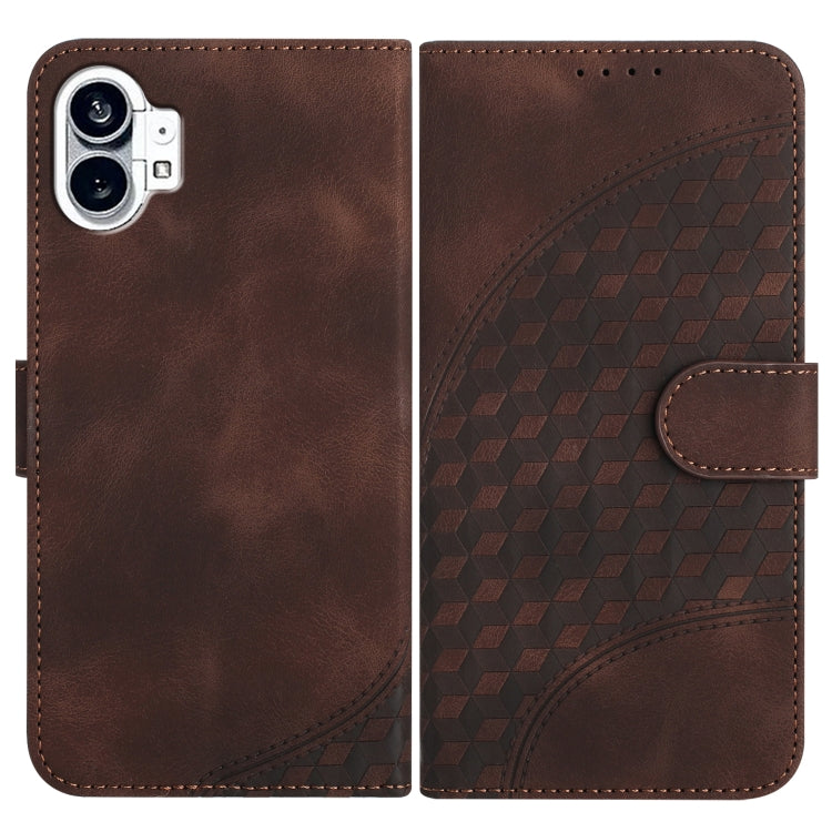 Elephant Head Embossed Phone Leather Case with Lanyard, For Nothing Phone 4a Pro, For Nothing Phone 4a, For Nothing Phone 3a, For Nothing Phone 3a Pro, For Nothing Phone 2a, For Nothing Phone 2, For Nothing Phone 1