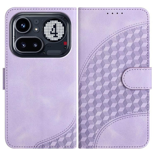 Elephant Head Embossed Phone Leather Case with Lanyard, For Nothing Phone 4a Pro, For Nothing Phone 4a, For Nothing Phone 3a, For Nothing Phone 3a Pro, For Nothing Phone 2a, For Nothing Phone 2, For Nothing Phone 1