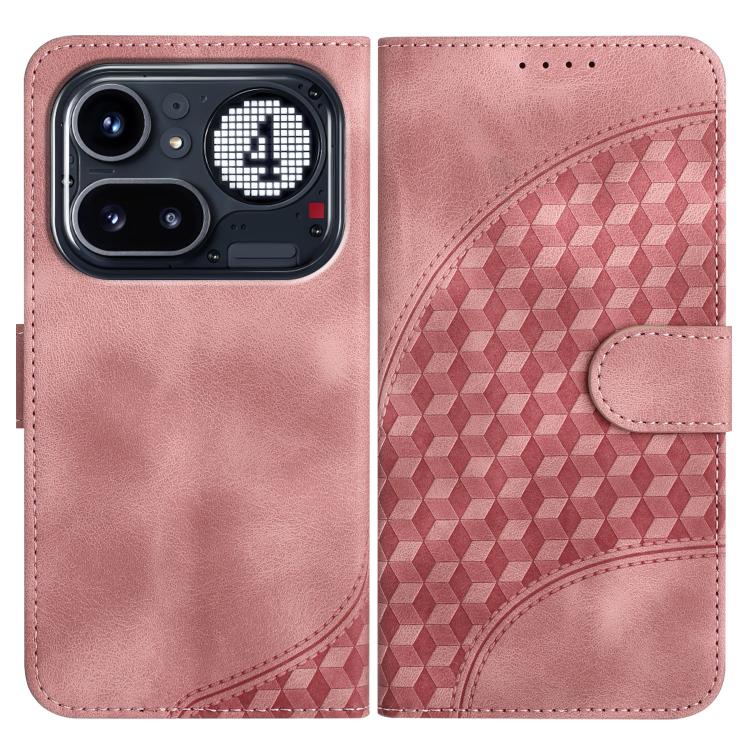 Elephant Head Embossed Phone Leather Case with Lanyard, For Nothing Phone 4a Pro, For Nothing Phone 4a, For Nothing Phone 3a, For Nothing Phone 3a Pro, For Nothing Phone 2a, For Nothing Phone 2, For Nothing Phone 1