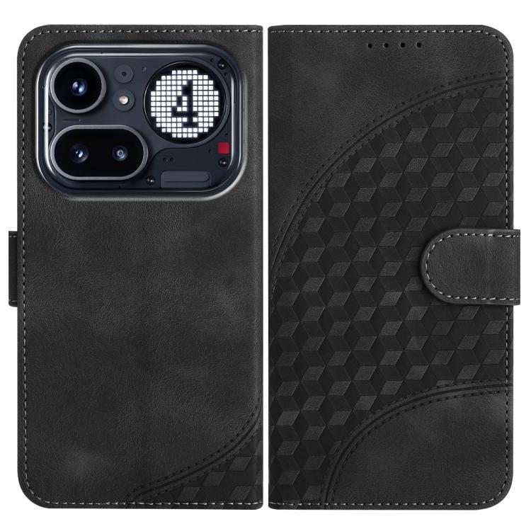 Elephant Head Embossed Phone Leather Case with Lanyard, For Nothing Phone 4a Pro, For Nothing Phone 4a, For Nothing Phone 3a, For Nothing Phone 3a Pro, For Nothing Phone 2a, For Nothing Phone 2, For Nothing Phone 1