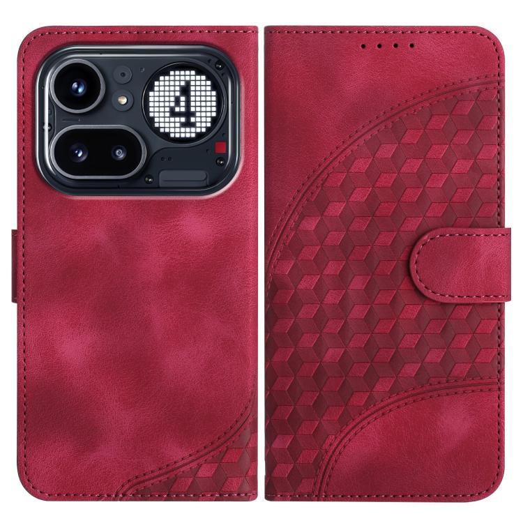 Elephant Head Embossed Phone Leather Case with Lanyard, For Nothing Phone 4a Pro, For Nothing Phone 4a, For Nothing Phone 3a, For Nothing Phone 3a Pro, For Nothing Phone 2a, For Nothing Phone 2, For Nothing Phone 1