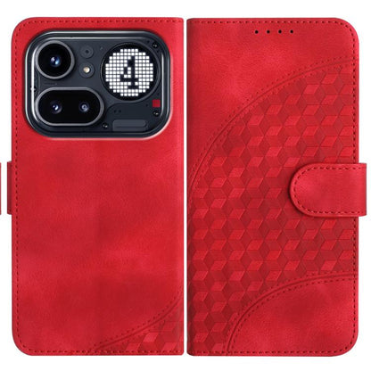 Elephant Head Embossed Phone Leather Case with Lanyard, For Nothing Phone 4a Pro, For Nothing Phone 4a, For Nothing Phone 3a, For Nothing Phone 3a Pro, For Nothing Phone 2a, For Nothing Phone 2, For Nothing Phone 1