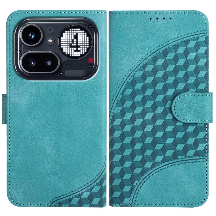 Elephant Head Embossed Phone Leather Case with Lanyard, For Nothing Phone 4a Pro, For Nothing Phone 4a, For Nothing Phone 3a, For Nothing Phone 3a Pro, For Nothing Phone 2a, For Nothing Phone 2, For Nothing Phone 1