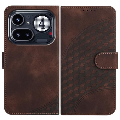 Elephant Head Embossed Phone Leather Case with Lanyard, For Nothing Phone 4a Pro, For Nothing Phone 4a, For Nothing Phone 3a, For Nothing Phone 3a Pro, For Nothing Phone 2a, For Nothing Phone 2, For Nothing Phone 1