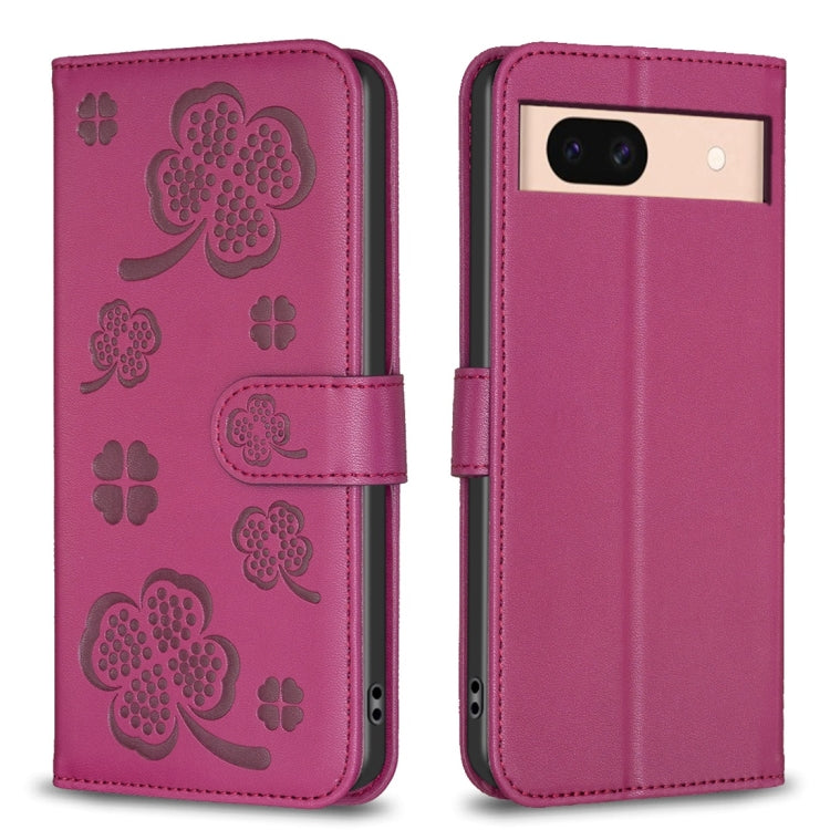 Four-leaf Embossed Leather Phone Case, For Google Pixel 11 / 11 Pro, For Google Pixel 8a, For Google Pixel 8 Pro, For Google Pixel 8, For Google Pixel 7a, For Google Pixel 7 Pro, For Google Pixel 7