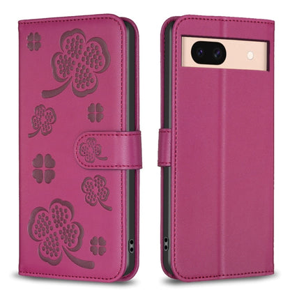 Four-leaf Embossed Leather Phone Case, For Google Pixel 11 / 11 Pro, For Google Pixel 8a, For Google Pixel 8 Pro, For Google Pixel 8, For Google Pixel 7a, For Google Pixel 7 Pro, For Google Pixel 7