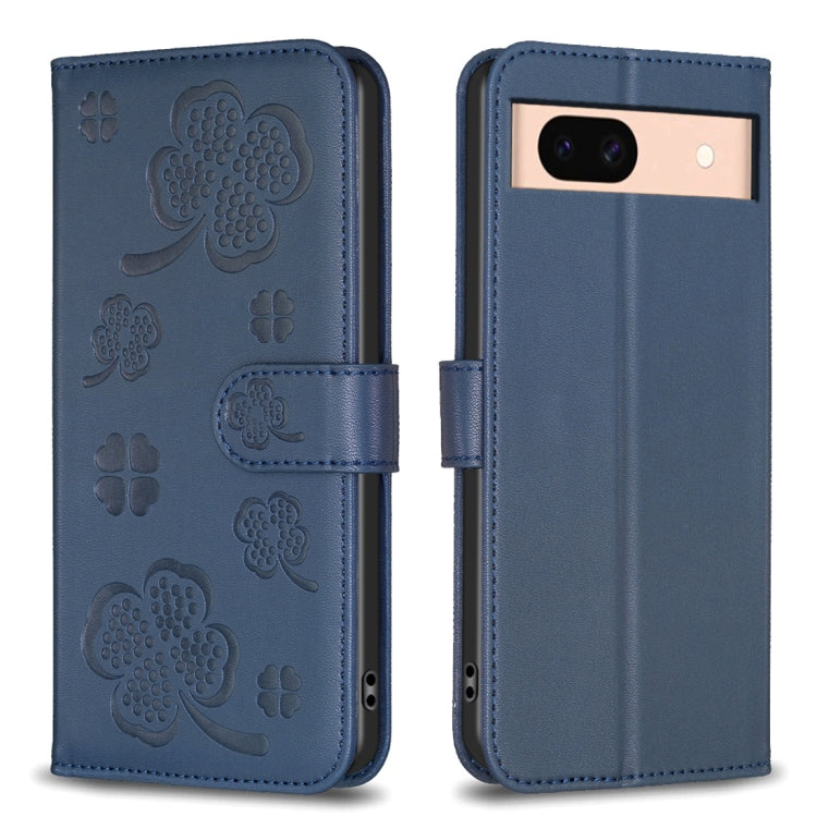 Four-leaf Embossed Leather Phone Case, For Google Pixel 11 / 11 Pro, For Google Pixel 8a, For Google Pixel 8 Pro, For Google Pixel 8, For Google Pixel 7a, For Google Pixel 7 Pro, For Google Pixel 7