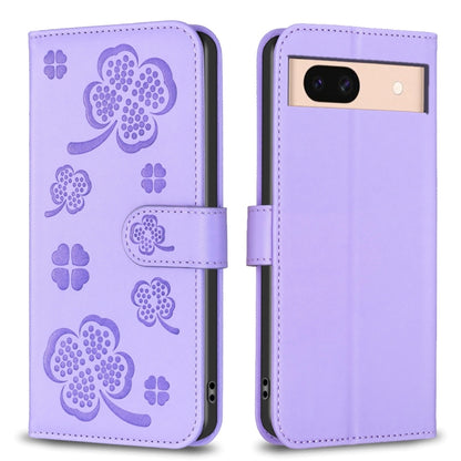 Four-leaf Embossed Leather Phone Case, For Google Pixel 11 / 11 Pro, For Google Pixel 8a, For Google Pixel 8 Pro, For Google Pixel 8, For Google Pixel 7a, For Google Pixel 7 Pro, For Google Pixel 7