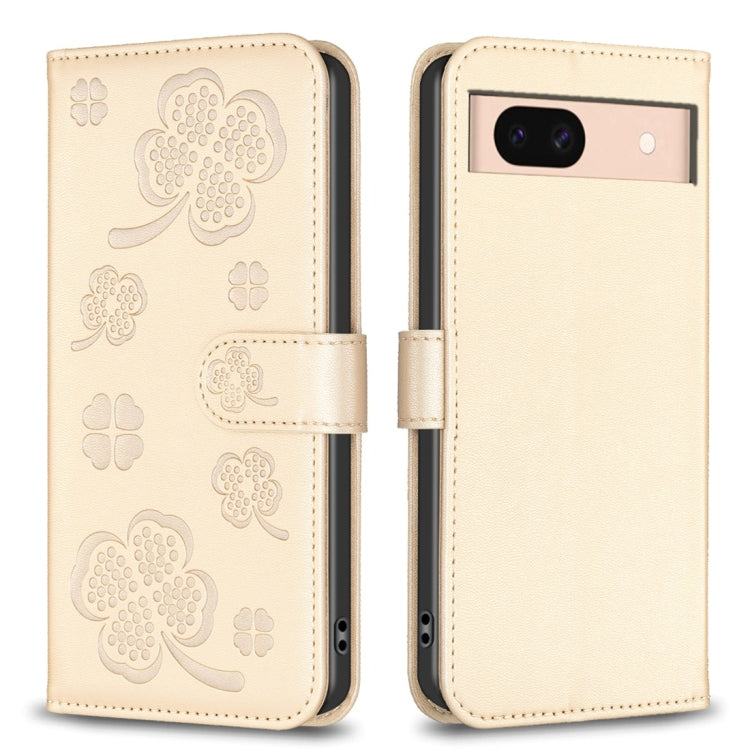Four-leaf Embossed Leather Phone Case, For Google Pixel 11 / 11 Pro, For Google Pixel 8a, For Google Pixel 8 Pro, For Google Pixel 8, For Google Pixel 7a, For Google Pixel 7 Pro, For Google Pixel 7