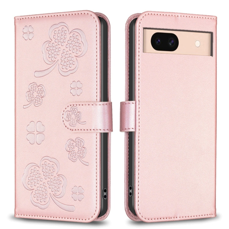 Four-leaf Embossed Leather Phone Case, For Google Pixel 11 / 11 Pro, For Google Pixel 8a, For Google Pixel 8 Pro, For Google Pixel 8, For Google Pixel 7a, For Google Pixel 7 Pro, For Google Pixel 7