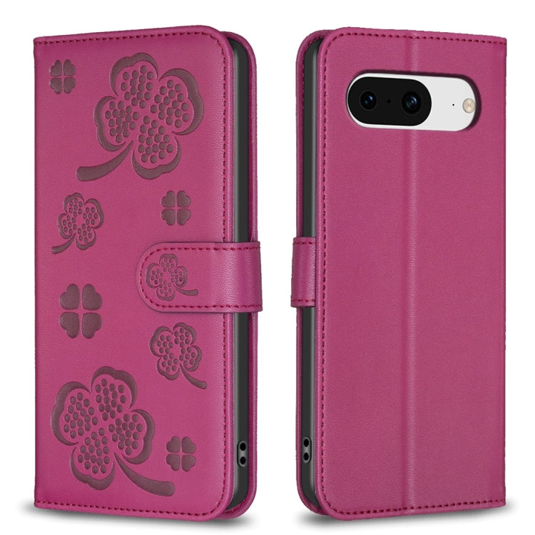 Four-leaf Embossed Leather Phone Case, For Google Pixel 11 / 11 Pro, For Google Pixel 8a, For Google Pixel 8 Pro, For Google Pixel 8, For Google Pixel 7a, For Google Pixel 7 Pro, For Google Pixel 7