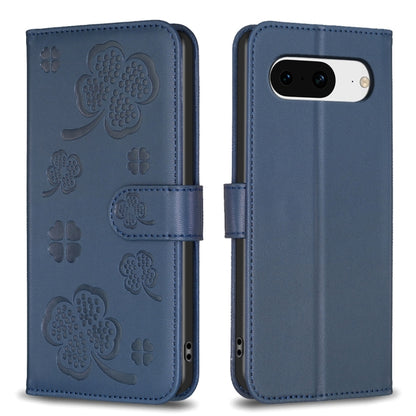 Four-leaf Embossed Leather Phone Case, For Google Pixel 11 / 11 Pro, For Google Pixel 8a, For Google Pixel 8 Pro, For Google Pixel 8, For Google Pixel 7a, For Google Pixel 7 Pro, For Google Pixel 7