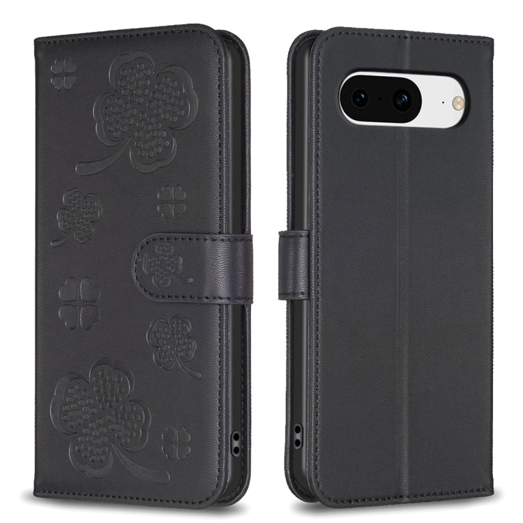 Four-leaf Embossed Leather Phone Case, For Google Pixel 11 / 11 Pro, For Google Pixel 8a, For Google Pixel 8 Pro, For Google Pixel 8, For Google Pixel 7a, For Google Pixel 7 Pro, For Google Pixel 7