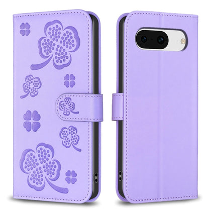 Four-leaf Embossed Leather Phone Case, For Google Pixel 11 / 11 Pro, For Google Pixel 8a, For Google Pixel 8 Pro, For Google Pixel 8, For Google Pixel 7a, For Google Pixel 7 Pro, For Google Pixel 7