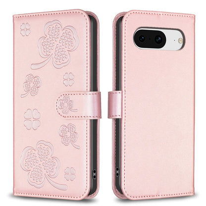 Four-leaf Embossed Leather Phone Case, For Google Pixel 11 / 11 Pro, For Google Pixel 8a, For Google Pixel 8 Pro, For Google Pixel 8, For Google Pixel 7a, For Google Pixel 7 Pro, For Google Pixel 7