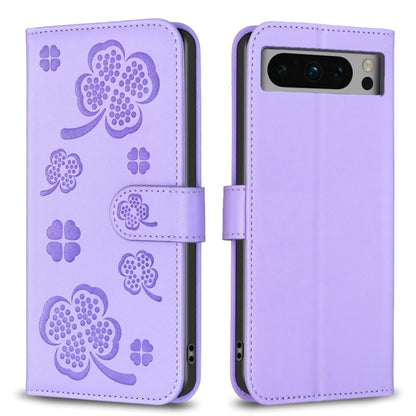 Four-leaf Embossed Leather Phone Case, For Google Pixel 11 / 11 Pro, For Google Pixel 8a, For Google Pixel 8 Pro, For Google Pixel 8, For Google Pixel 7a, For Google Pixel 7 Pro, For Google Pixel 7