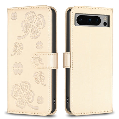 Four-leaf Embossed Leather Phone Case, For Google Pixel 11 / 11 Pro, For Google Pixel 8a, For Google Pixel 8 Pro, For Google Pixel 8, For Google Pixel 7a, For Google Pixel 7 Pro, For Google Pixel 7