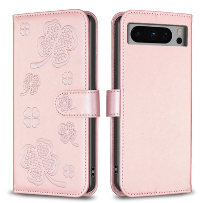 Four-leaf Embossed Leather Phone Case, For Google Pixel 11 / 11 Pro, For Google Pixel 8a, For Google Pixel 8 Pro, For Google Pixel 8, For Google Pixel 7a, For Google Pixel 7 Pro, For Google Pixel 7