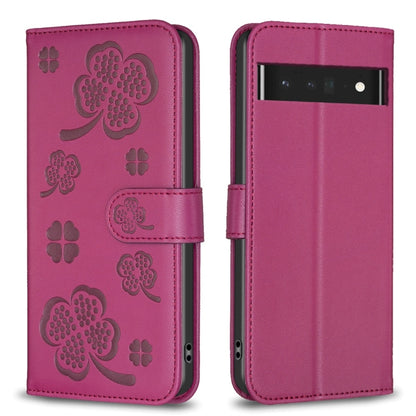 Four-leaf Embossed Leather Phone Case, For Google Pixel 11 / 11 Pro, For Google Pixel 8a, For Google Pixel 8 Pro, For Google Pixel 8, For Google Pixel 7a, For Google Pixel 7 Pro, For Google Pixel 7