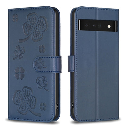 Four-leaf Embossed Leather Phone Case, For Google Pixel 11 / 11 Pro, For Google Pixel 8a, For Google Pixel 8 Pro, For Google Pixel 8, For Google Pixel 7a, For Google Pixel 7 Pro, For Google Pixel 7
