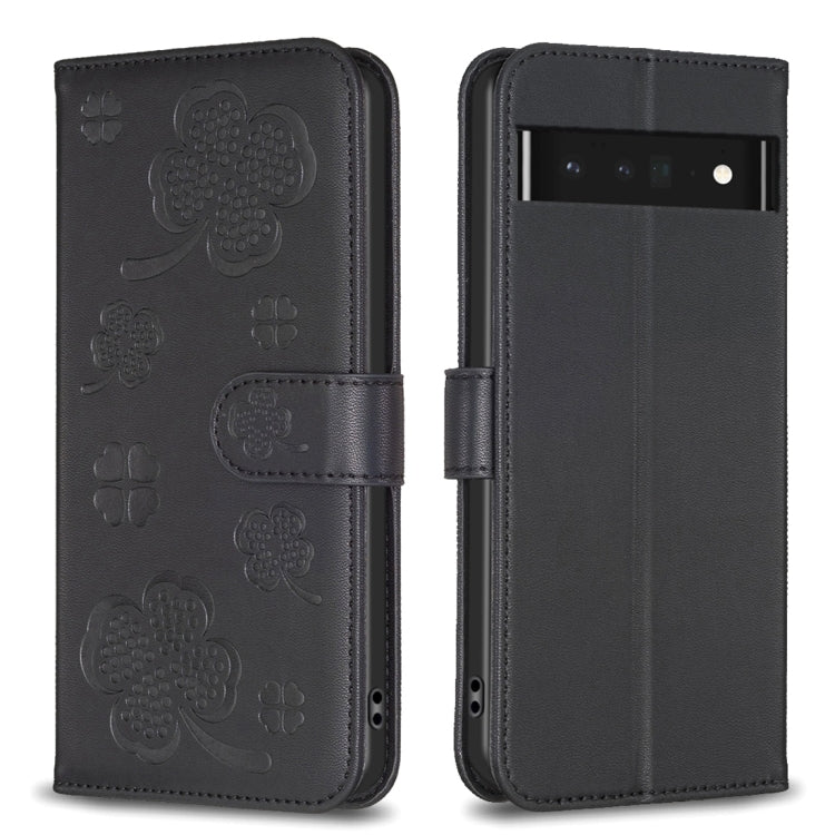 Four-leaf Embossed Leather Phone Case, For Google Pixel 11 / 11 Pro, For Google Pixel 8a, For Google Pixel 8 Pro, For Google Pixel 8, For Google Pixel 7a, For Google Pixel 7 Pro, For Google Pixel 7