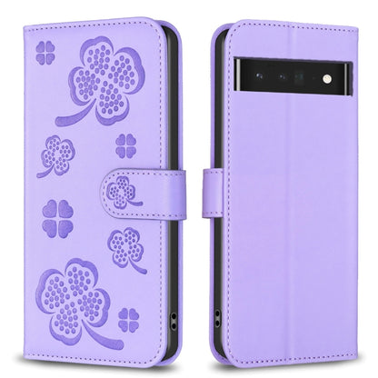 Four-leaf Embossed Leather Phone Case, For Google Pixel 11 / 11 Pro, For Google Pixel 8a, For Google Pixel 8 Pro, For Google Pixel 8, For Google Pixel 7a, For Google Pixel 7 Pro, For Google Pixel 7