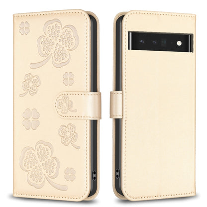 Four-leaf Embossed Leather Phone Case, For Google Pixel 11 / 11 Pro, For Google Pixel 8a, For Google Pixel 8 Pro, For Google Pixel 8, For Google Pixel 7a, For Google Pixel 7 Pro, For Google Pixel 7