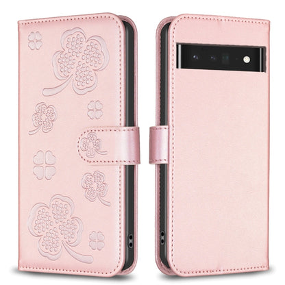 Four-leaf Embossed Leather Phone Case, For Google Pixel 11 / 11 Pro, For Google Pixel 8a, For Google Pixel 8 Pro, For Google Pixel 8, For Google Pixel 7a, For Google Pixel 7 Pro, For Google Pixel 7
