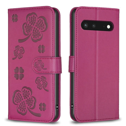 Four-leaf Embossed Leather Phone Case, For Google Pixel 11 / 11 Pro, For Google Pixel 8a, For Google Pixel 8 Pro, For Google Pixel 8, For Google Pixel 7a, For Google Pixel 7 Pro, For Google Pixel 7