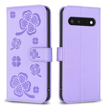 Four-leaf Embossed Leather Phone Case, For Google Pixel 11 / 11 Pro, For Google Pixel 8a, For Google Pixel 8 Pro, For Google Pixel 8, For Google Pixel 7a, For Google Pixel 7 Pro, For Google Pixel 7