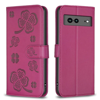 Four-leaf Embossed Leather Phone Case, For Google Pixel 11 / 11 Pro, For Google Pixel 8a, For Google Pixel 8 Pro, For Google Pixel 8, For Google Pixel 7a, For Google Pixel 7 Pro, For Google Pixel 7