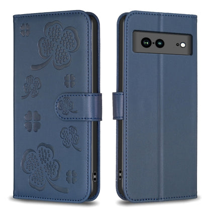 Four-leaf Embossed Leather Phone Case, For Google Pixel 11 / 11 Pro, For Google Pixel 8a, For Google Pixel 8 Pro, For Google Pixel 8, For Google Pixel 7a, For Google Pixel 7 Pro, For Google Pixel 7