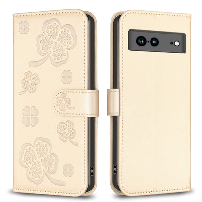 Four-leaf Embossed Leather Phone Case, For Google Pixel 11 / 11 Pro, For Google Pixel 8a, For Google Pixel 8 Pro, For Google Pixel 8, For Google Pixel 7a, For Google Pixel 7 Pro, For Google Pixel 7