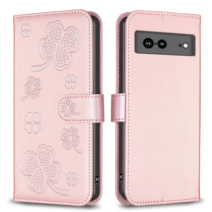 Four-leaf Embossed Leather Phone Case, For Google Pixel 11 / 11 Pro, For Google Pixel 8a, For Google Pixel 8 Pro, For Google Pixel 8, For Google Pixel 7a, For Google Pixel 7 Pro, For Google Pixel 7