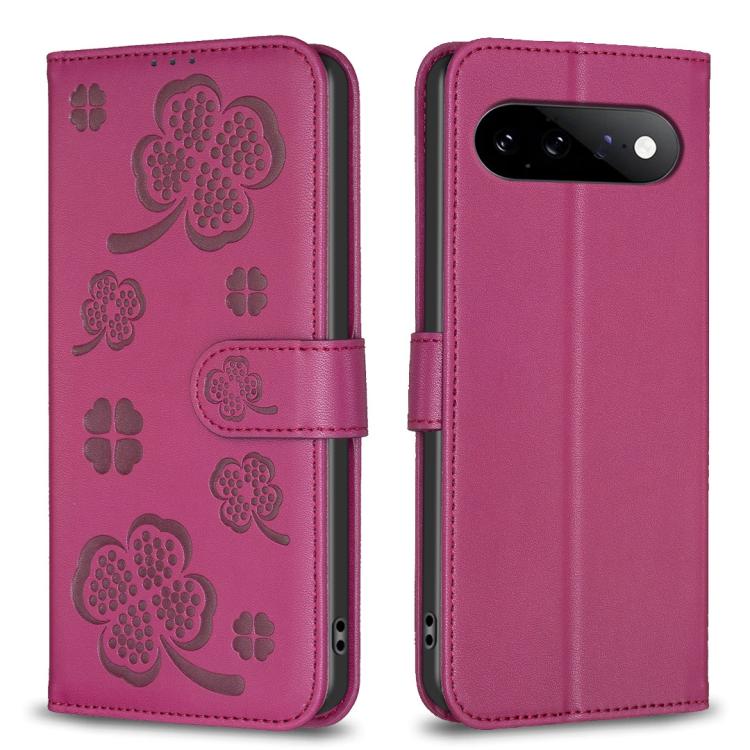 Four-leaf Embossed Leather Phone Case, For Google Pixel 11 / 11 Pro, For Google Pixel 8a, For Google Pixel 8 Pro, For Google Pixel 8, For Google Pixel 7a, For Google Pixel 7 Pro, For Google Pixel 7